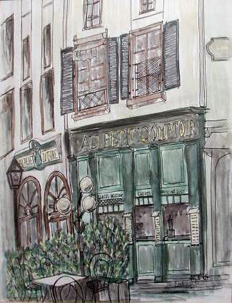 1986 Au Petit Comptoir à Place du Tertre à Paris