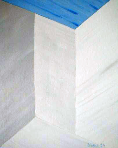 1994 Les murs bleus (45 x 55 cm)